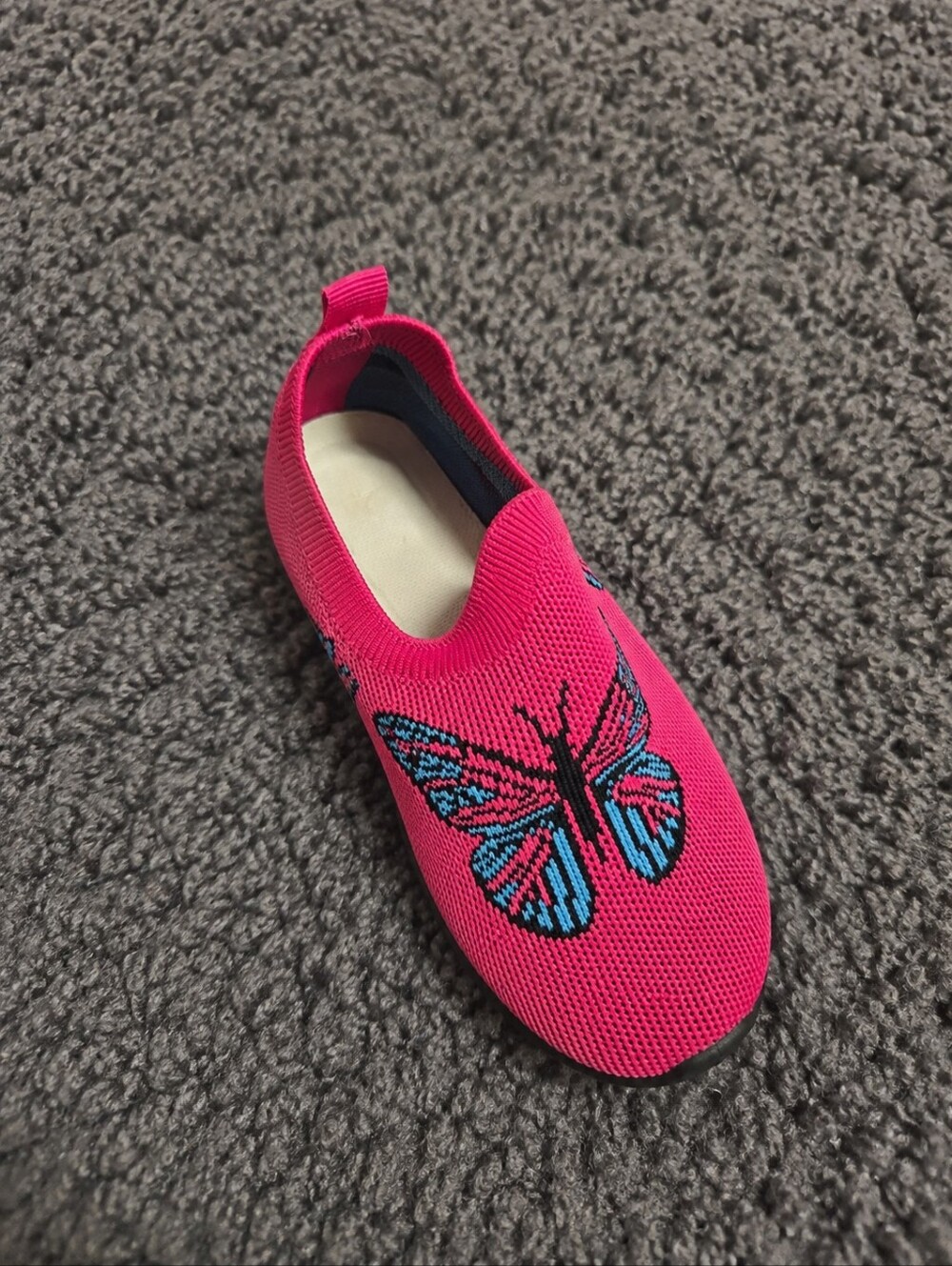 Girls SHEIN Butterfly Slip-On Shoes | Pink | Size 12 | Good Condition